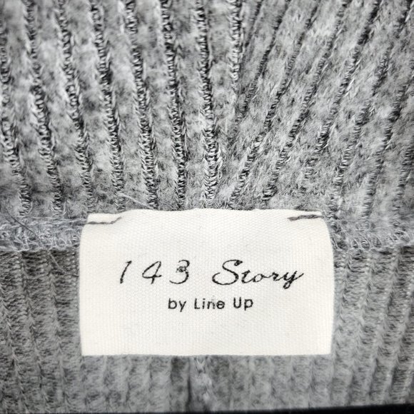 143 Story by Line Up Slouchy Rib Cowl Neck Long Sleeve Tunic Top M Gray - Picture 3 of 16